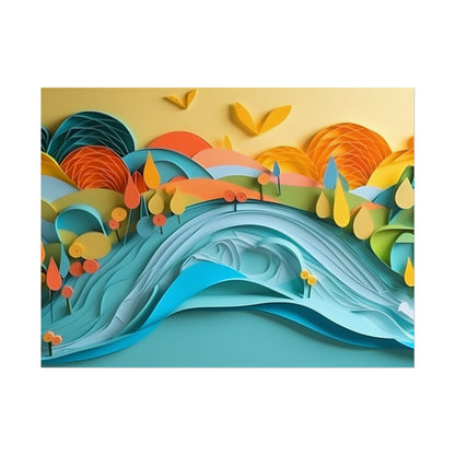 Magical Peaceful Beach: Paper Quilled Serenity - Poster