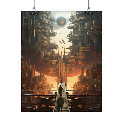 Perfect Futuristic Cityscape: Dystopian Utopia Urban Artwork - Poster