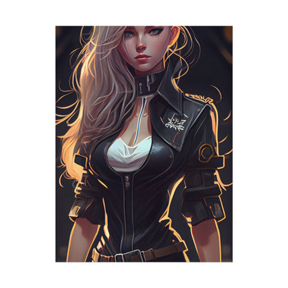 Blonde Female Police Officer: Calm Professional in Hotel Lobby - Poster