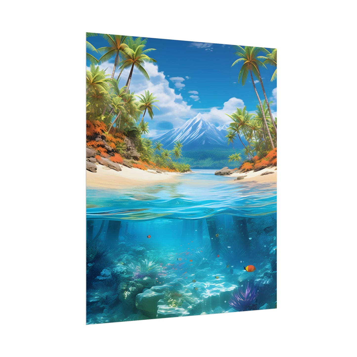 Tropical Paradise Tranquility: Lush Island Getaway Art - Poster