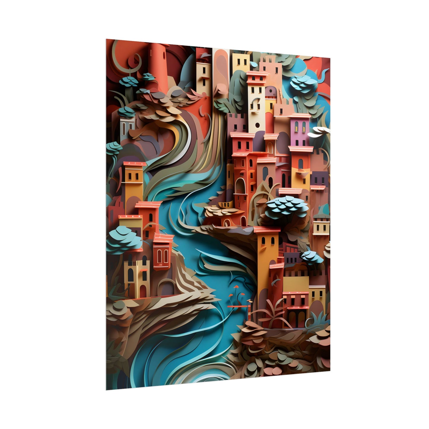 European Nature in Paper Quill: A Close-Up Artwork - Poster