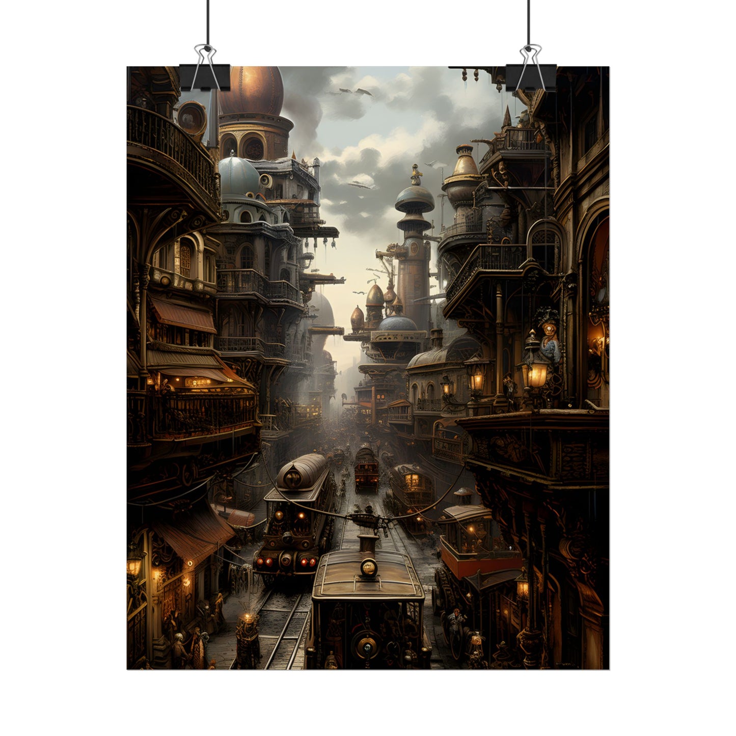 Steampunk Cityscape: Industrial Marvel Artwork - Poster
