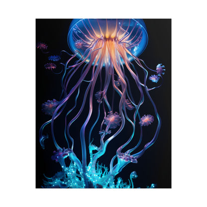Bioluminescent Oceanic Ballet: A Mesmerizing Performance - Poster
