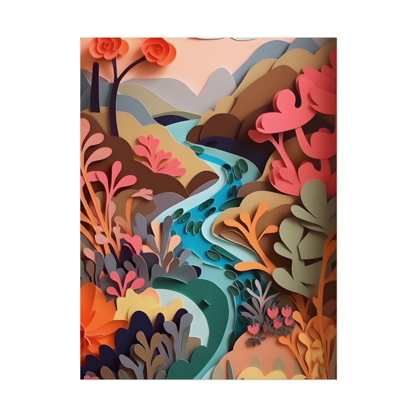 Eye-Catching American Landscape: Paper Quilling Art - Poster