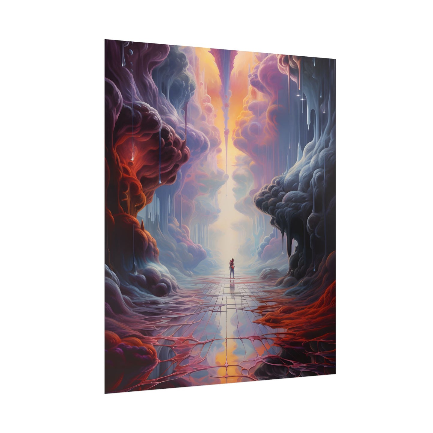Celestial Dreams: Vibrant Fantastical Landscape Art - Poster