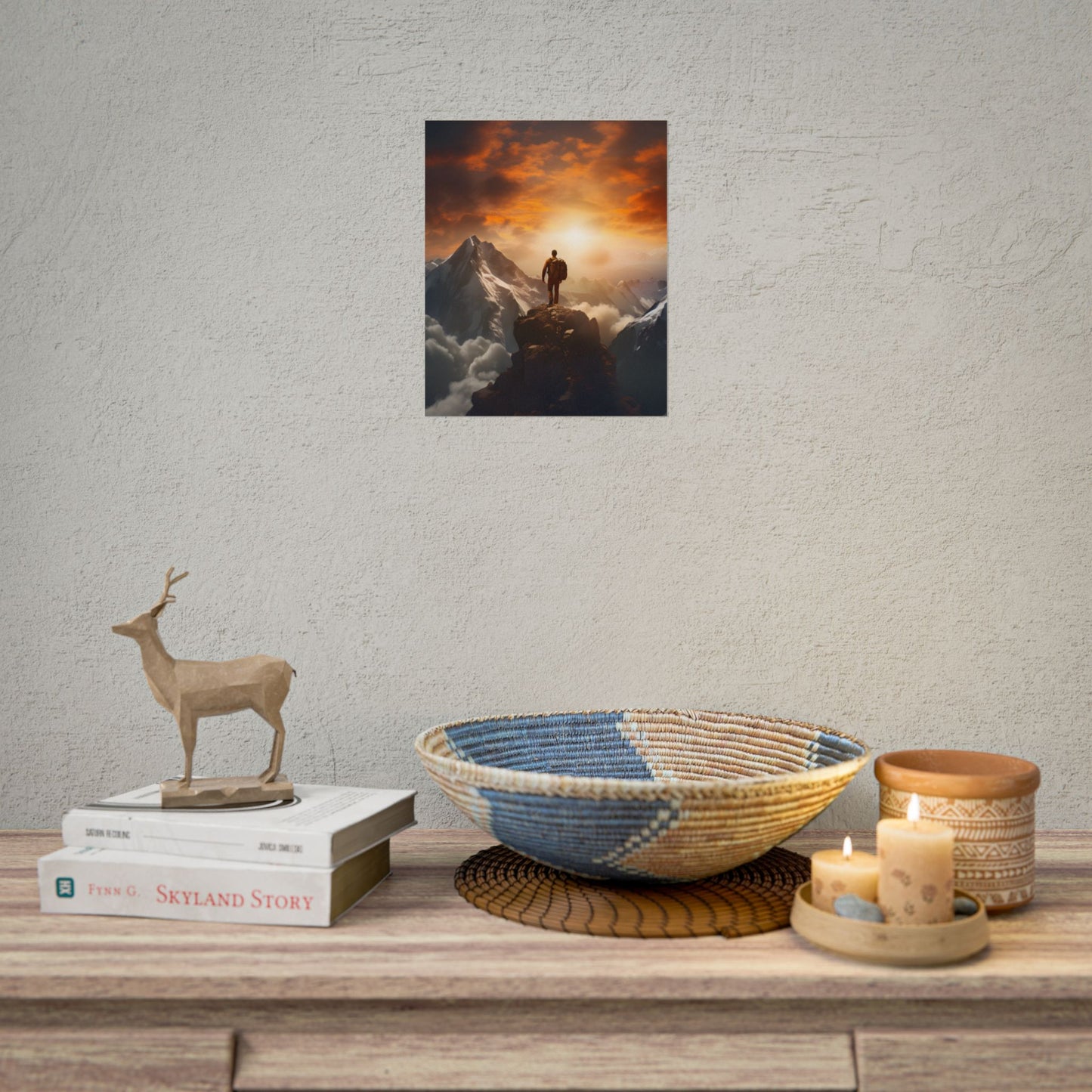 Epic Mountain Sunrise: Majestic Summit Artwork - Poster