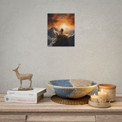 Epic Mountain Sunrise: Majestic Summit Artwork - Poster