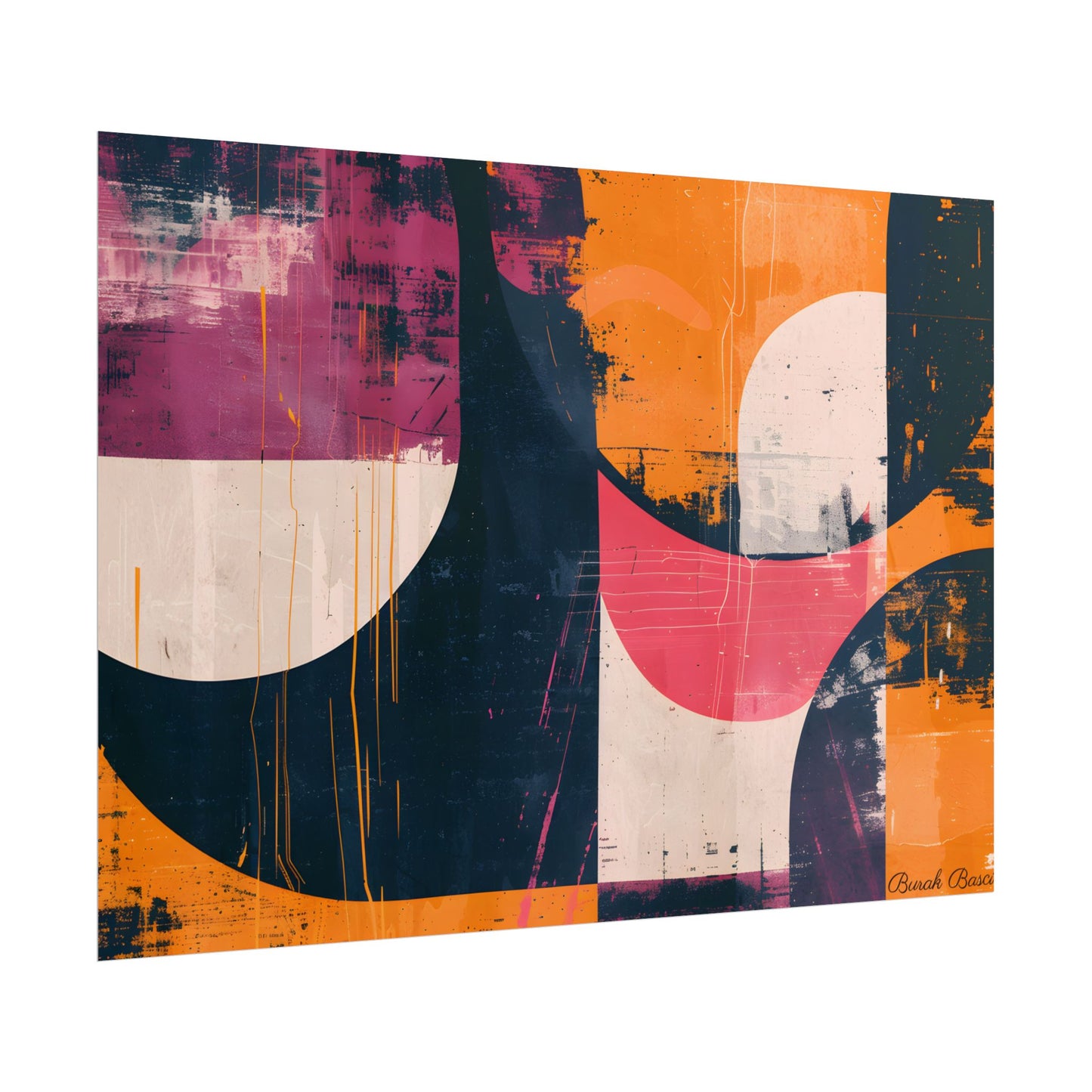 Vibrant Abstract Geometries: Colorful Artwork in Bold Shades - Poster