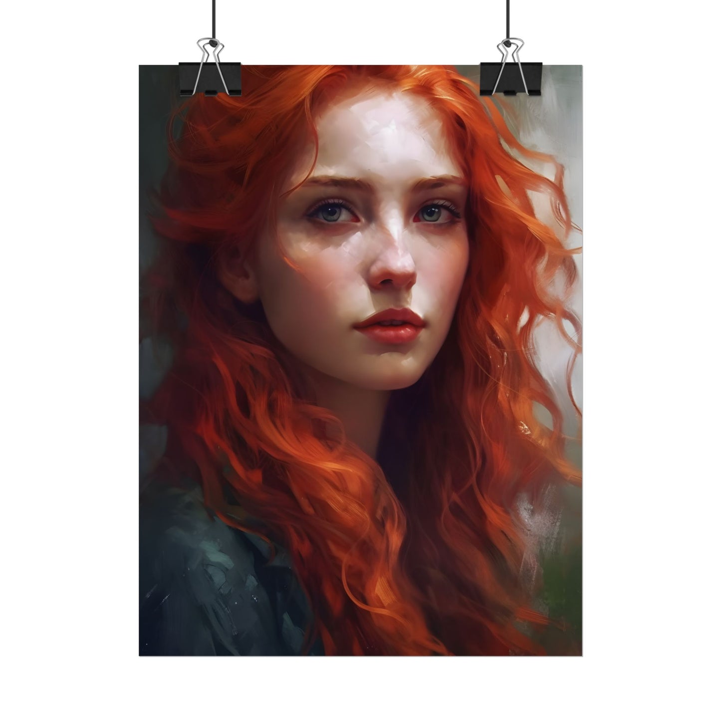 Astonishing Redhead Portrait: Female Artwork - Poster