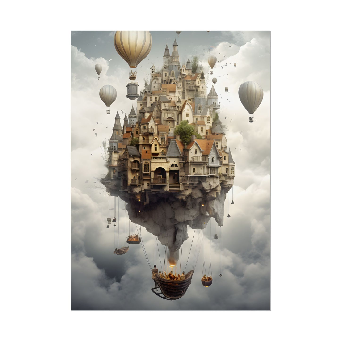 Casual Portrait: Soft Lighting and Light Blue Background - Poster