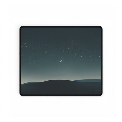 Minimalist Night Sky: Blue-Gray Evening Scene Digital Art - Desk Mat
