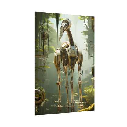 Robotic Guardians of Nature: Serene Wildlife Sanctuary Art - Poster