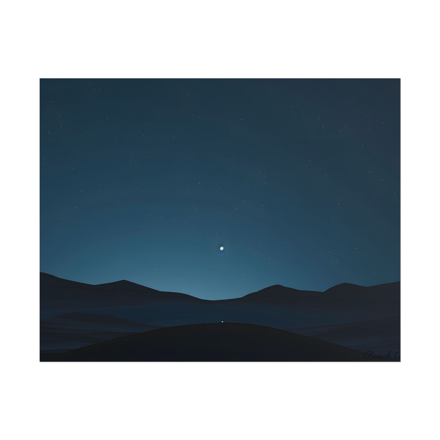 Minimalist Night Sky: Abstract Starry Art - Poster