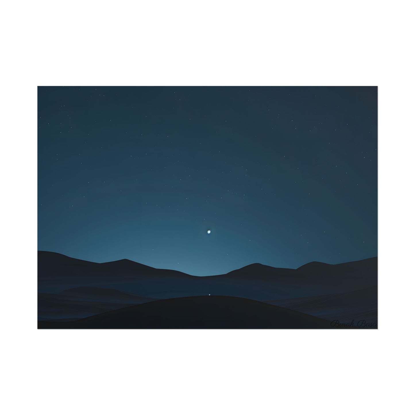 Minimalist Night Sky: Abstract Starry Art - Poster