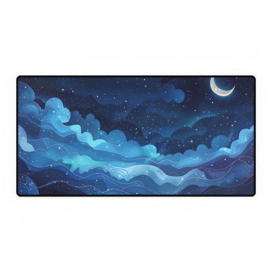 Dreamy Night Sky: Celestial Wonders Unfurl - Desk Mat