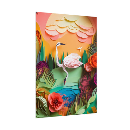Peaceful Island Landscape: Paper Quilling Water Scene Art - Poster