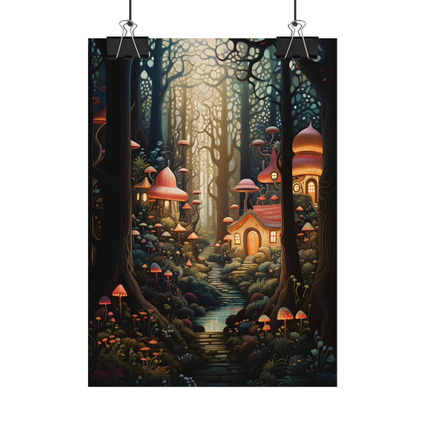 Whimsical Enchanted Forest: Illustrative Artwork - Poster