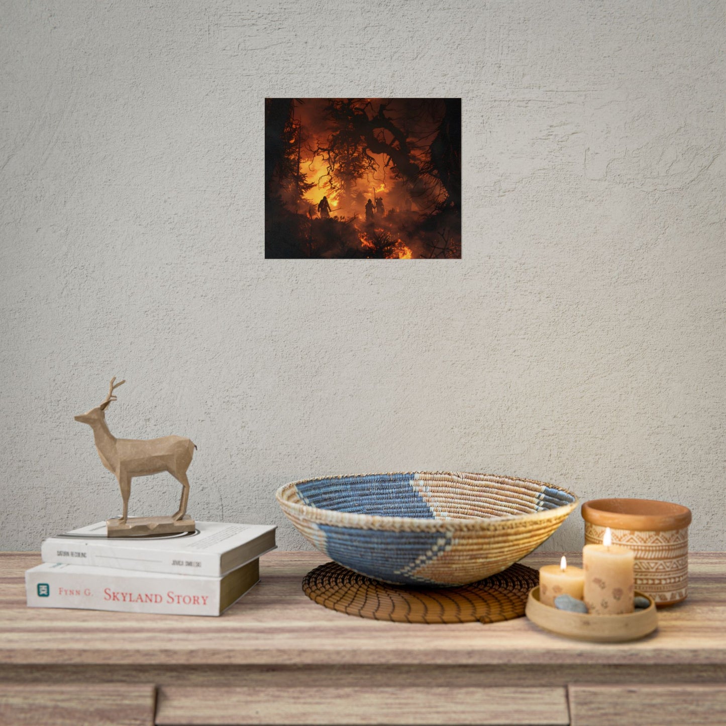 Misty Sunset Forest: Group Gathering - Poster