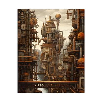 Steampunk Cityscape: Vintage Parisian Dreamscape - Poster