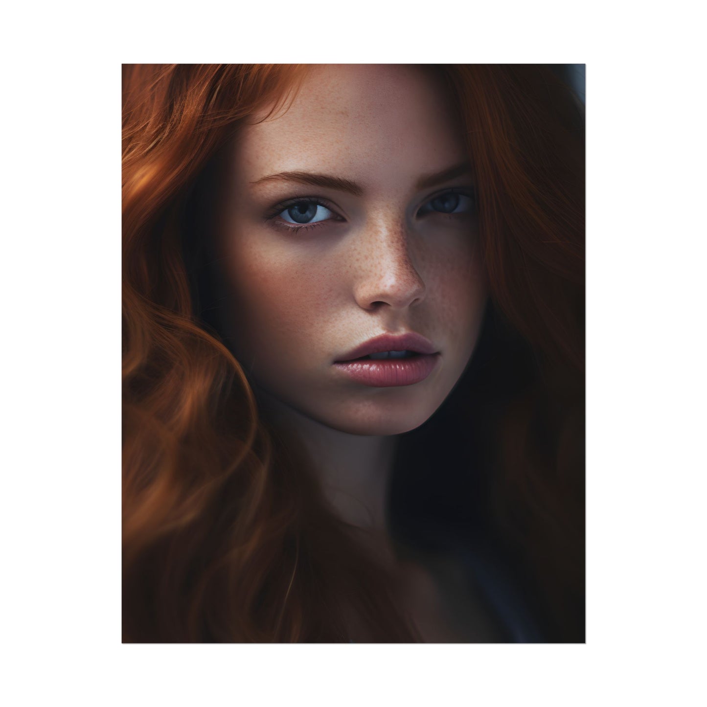 Redhead Model: Sophisticated Portrait Art - Poster