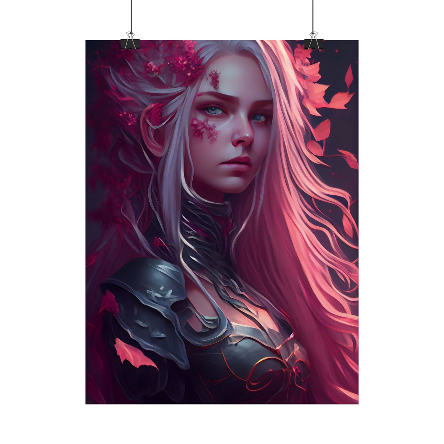 Astonishing Female Portrait with Pink Hair: Artistic Vision - Poster