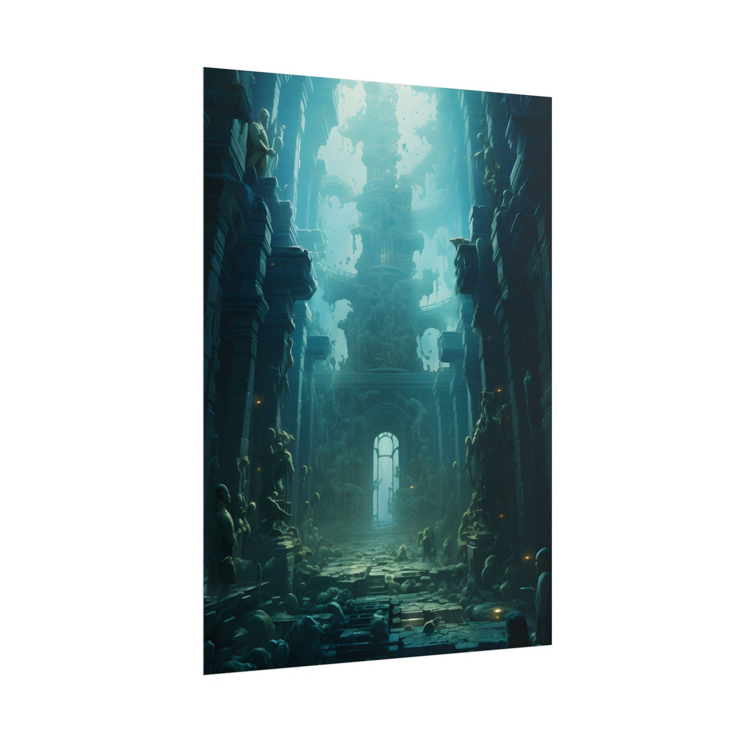 Lost Underwater Civilization: Ancient Ruins in Sunken Depths - Poster