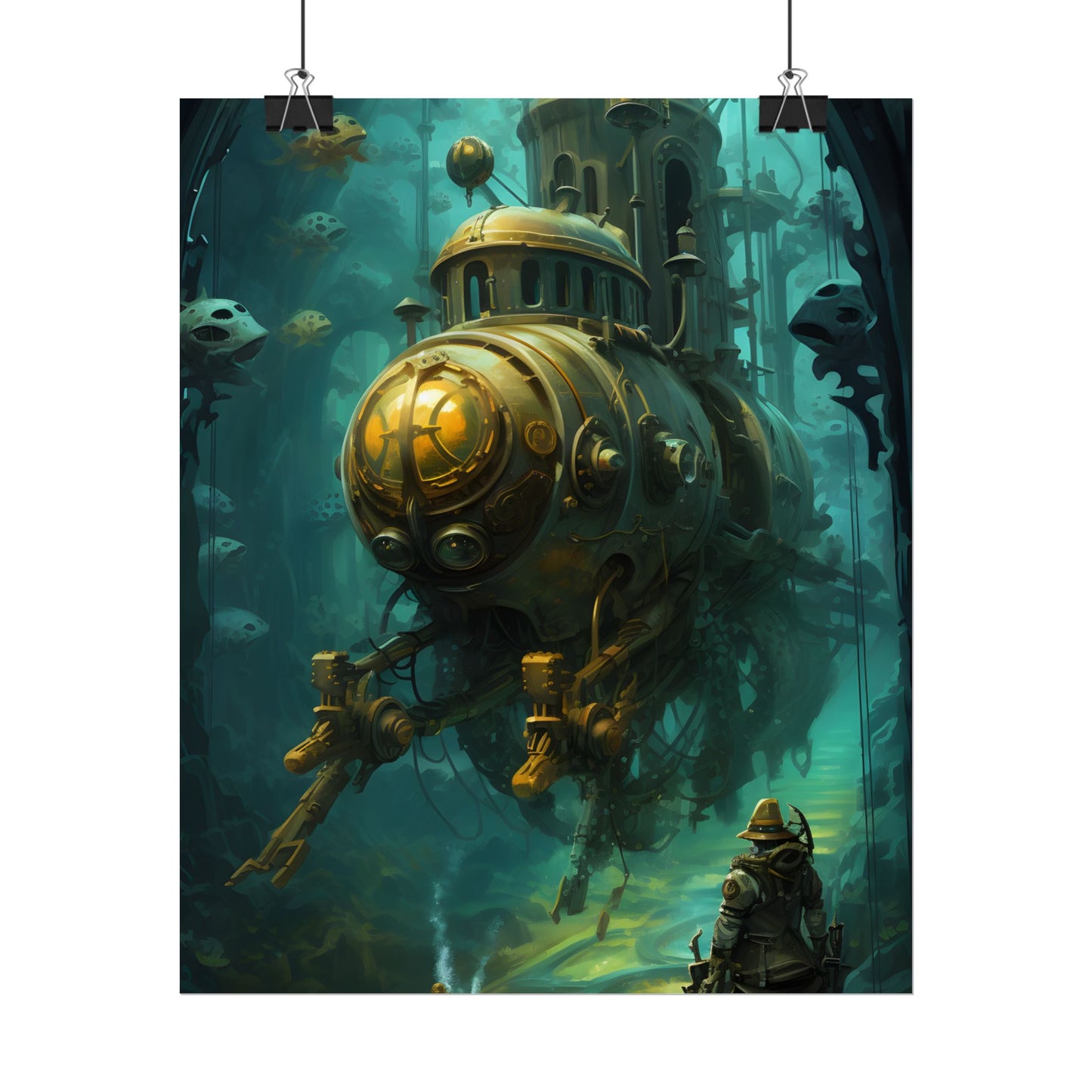 Underwater Steampunk Adventure: A Hero's Quest for Discovery - Poster