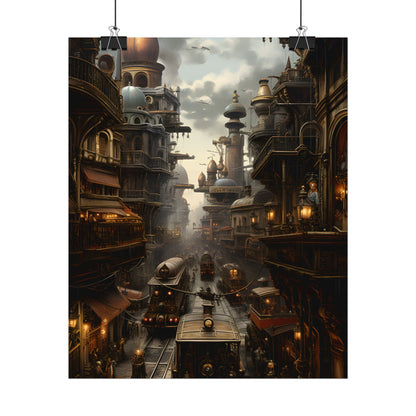 Steampunk Cityscape: Industrial Marvel Artwork - Poster