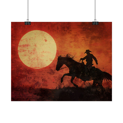 Rodeo Cowboy in Action: Vintage Bronco Ride - Poster