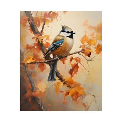 Vibrant Oak Branch: Colorful Leaves Oil Painting - Poster