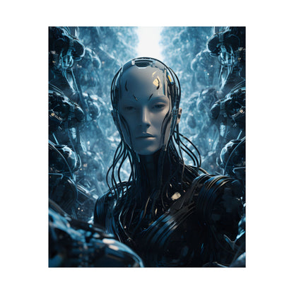 Robot Orchestra Symphony: Futuristic City Digital Art - Poster