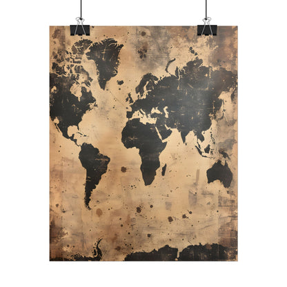 Timeless World Map: Elegant Artwork - Poster