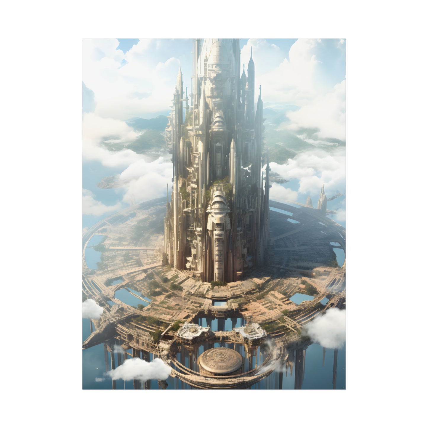 Breathtaking Floating City: Elevated Architecture - Poster