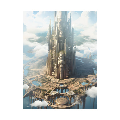 Breathtaking Floating City: Elevated Architecture - Poster