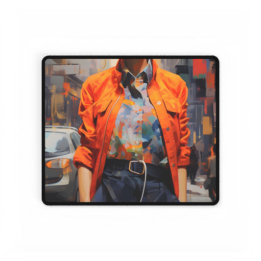 Urban Fashionista: City Chic Digital Artwork - Desk Mat