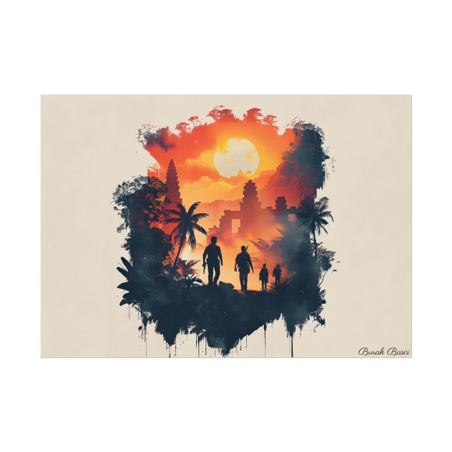 Nathan Drake's Adventure: Minimalist Illustration - Poster