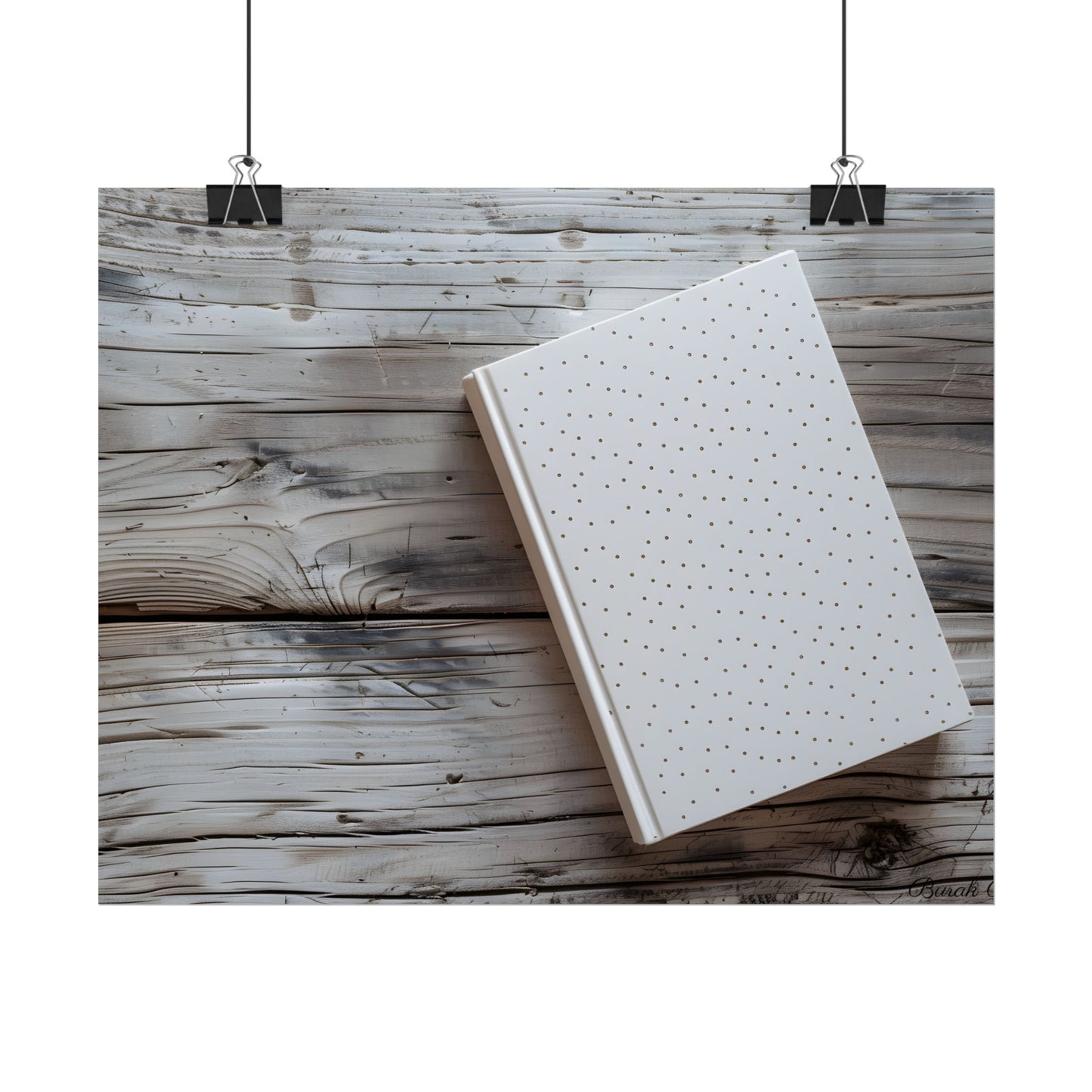 Minimalist Notebook with Embossed Dot Pattern: Unique Stationery Art - Poster