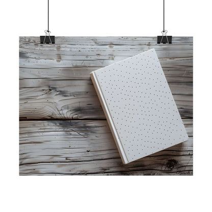 Minimalist Notebook with Embossed Dot Pattern: Unique Stationery Art - Poster