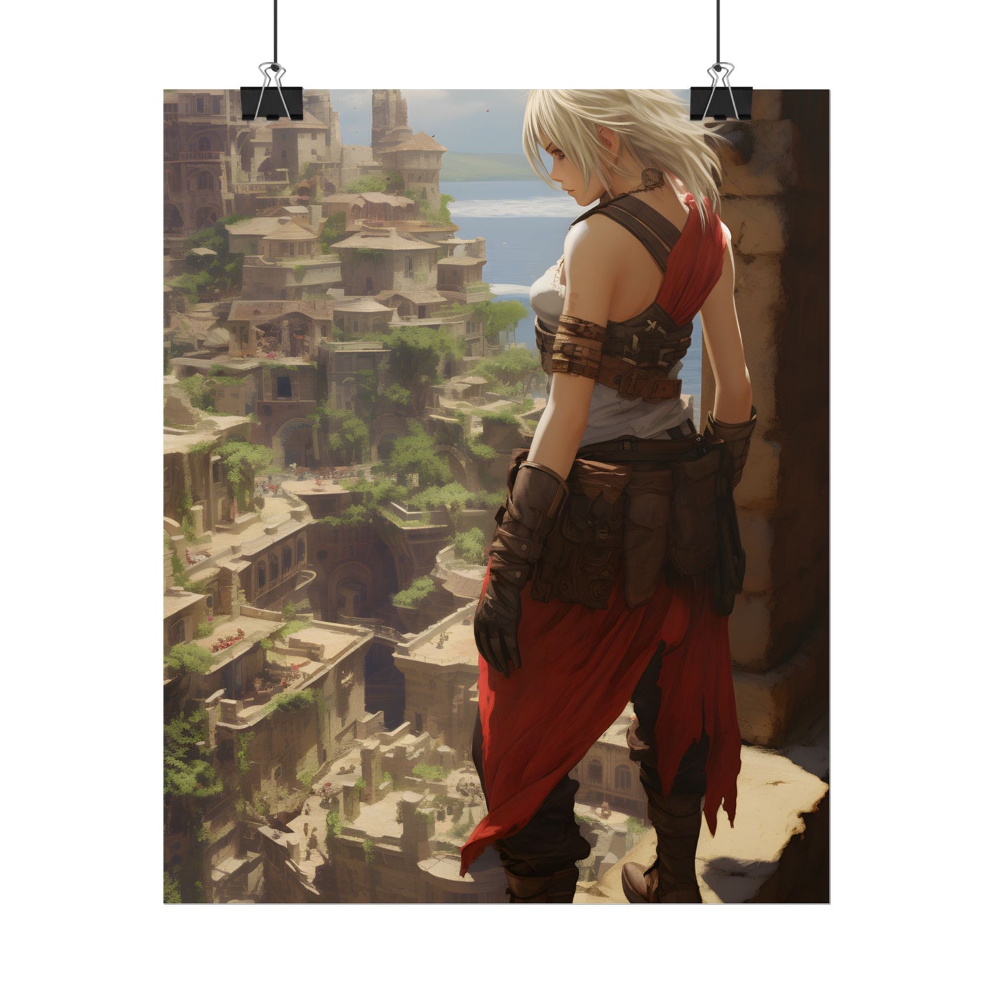Dramatic Anime Female: Birds Eye View Illustration - Poster