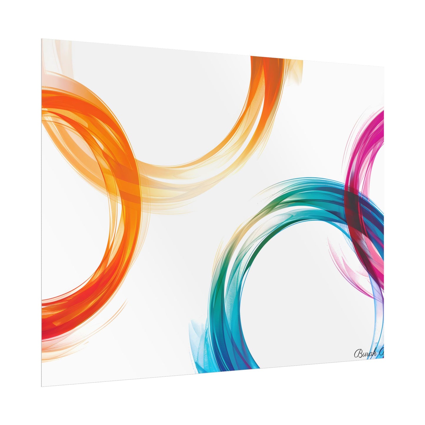Swirling Abstract Colors: Vibrant Digital Artwork - Poster