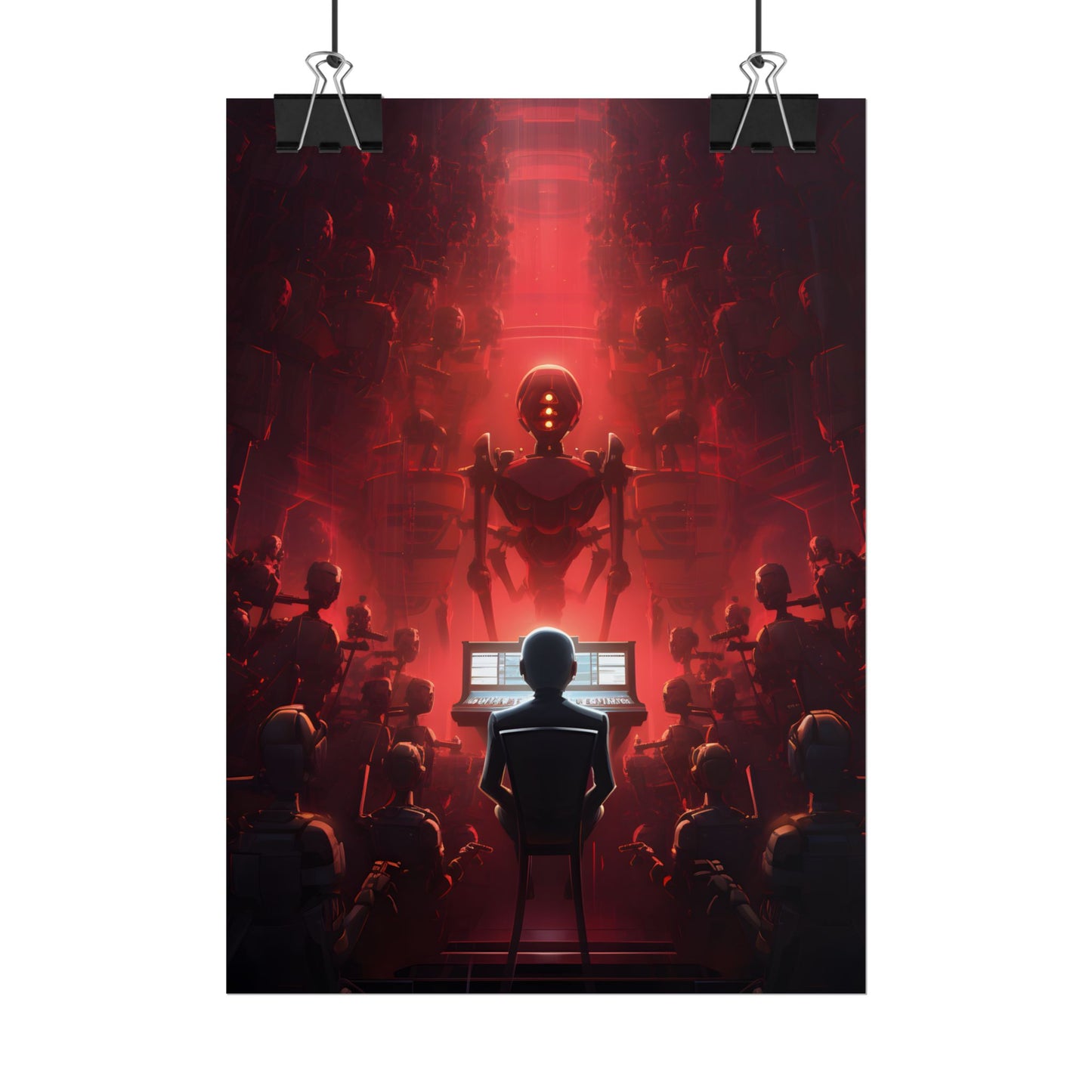Robot Symphony: Futuristic Music Art - Poster