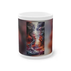 Surreal Staircase with Dripping Forms Mug
