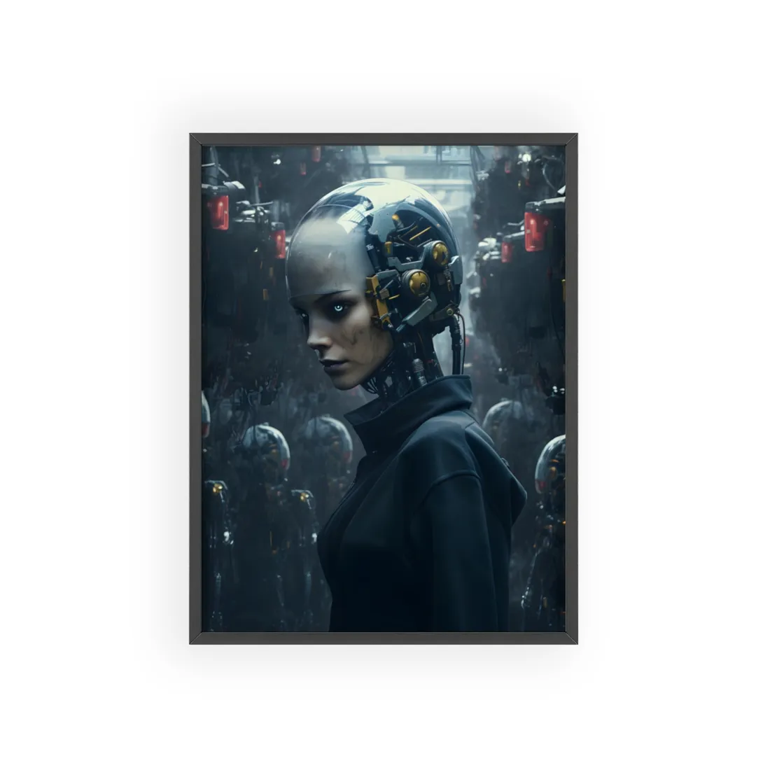 A group of charismatic thieves pull off a daring robotic art heist - Action - Framed Poster