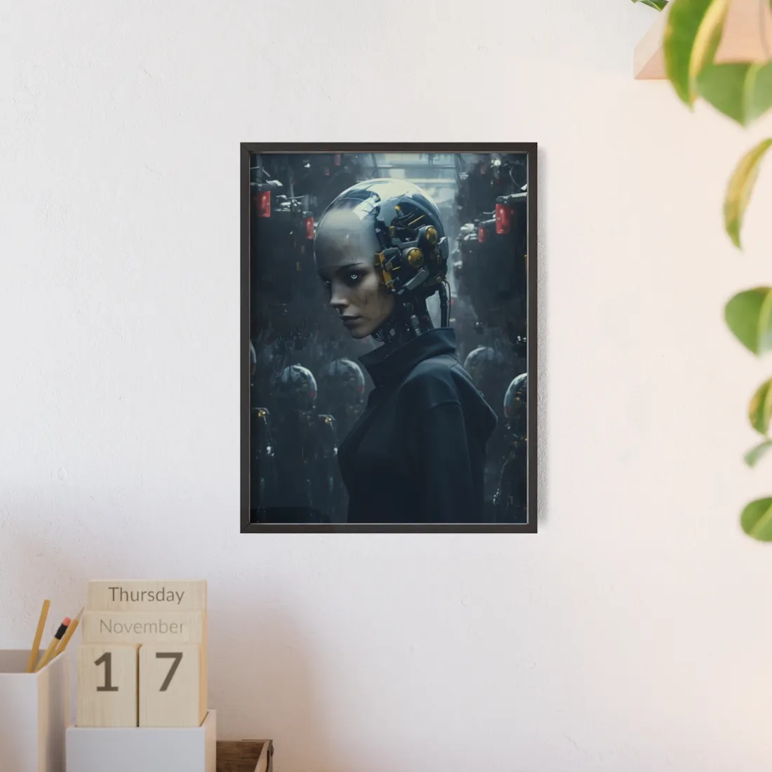 A group of charismatic thieves pull off a daring robotic art heist - Action - Framed Poster