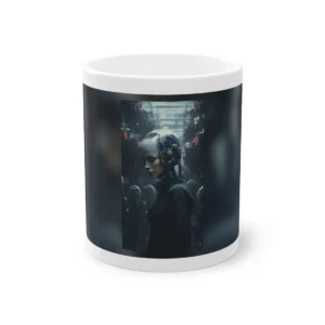 Cyborg Woman Among Robots Mug