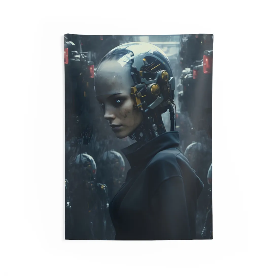A group of charismatic thieves pull off a daring robotic art heist - Action - Wall Tapestry