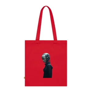 Cyborg Woman Among Robots Tote Bag