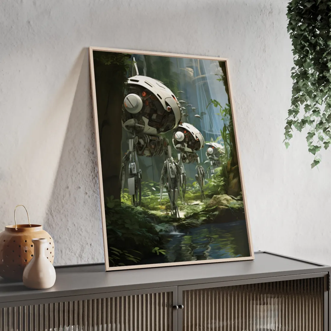 A haven for wildlife, powered by artificial intelligence - Robotic Sanctuary - Framed Poster