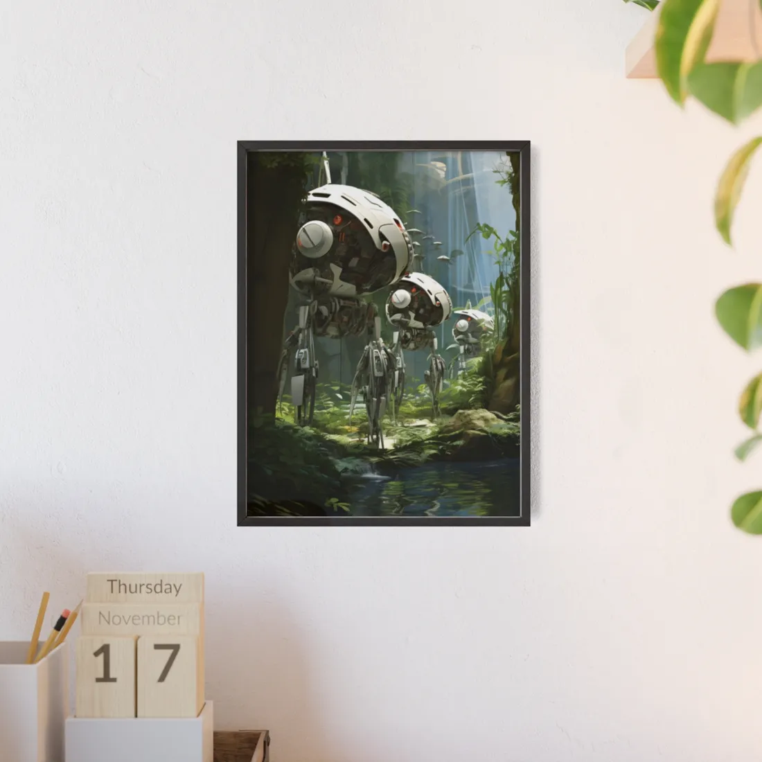 A haven for wildlife, powered by artificial intelligence - Robotic Sanctuary - Framed Poster
