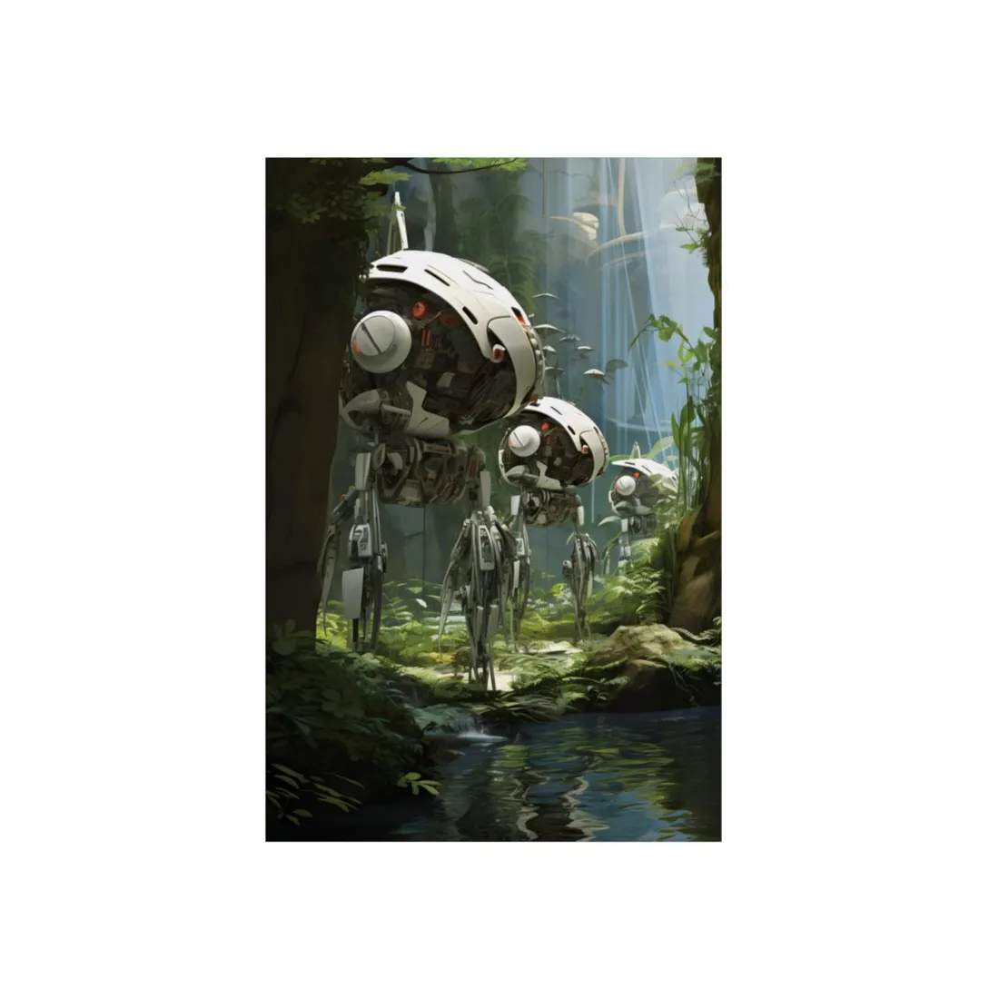 A haven for wildlife, powered by artificial intelligence - Robotic Sanctuary - Metal Poster